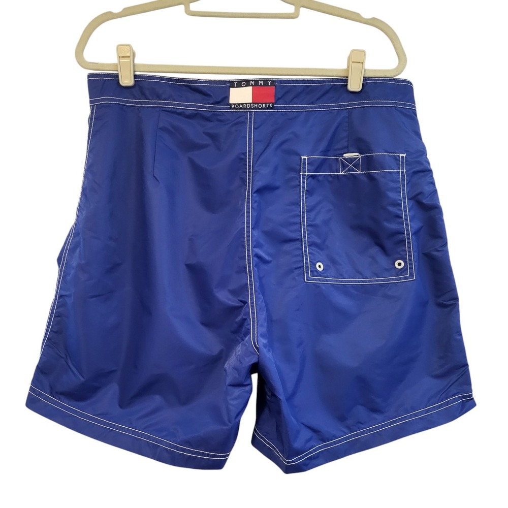 Tommy Hilfiger Mens Board Shorts L Swim Trunks Blue Patriotic Beach 6in Inseam